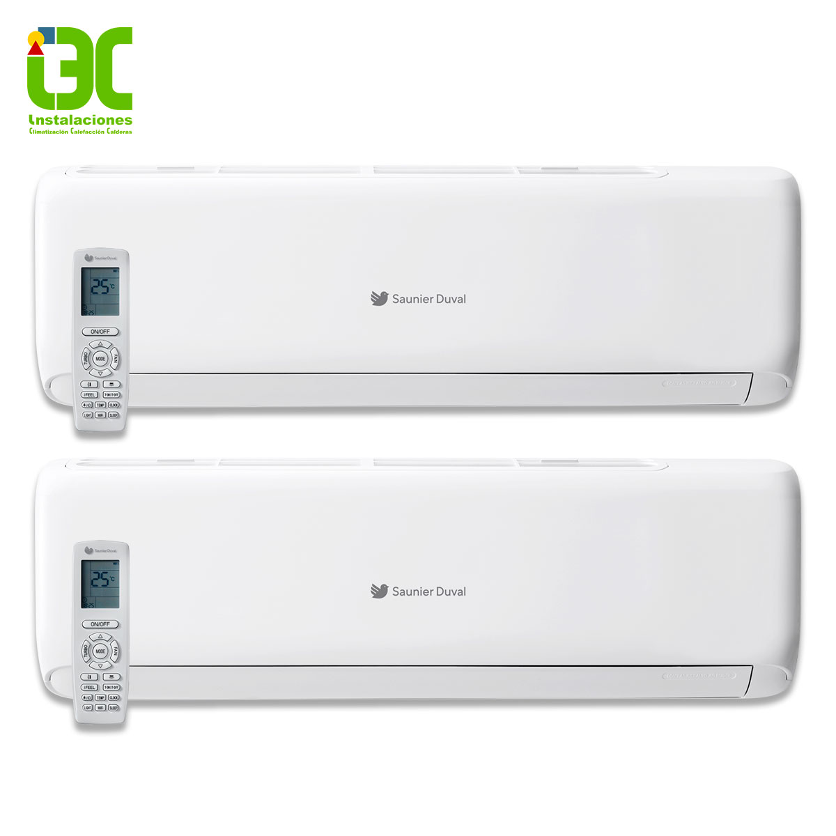 Aire Acondicionado 2×1 Saunier Duval SDH1-050MNA2O (U.Ext.) + Vivair Lite SDHB1- 025SNW (U.Int.) + Vivair Lite SDHB1- 035SNW (U.Int.) (WiFI inc)