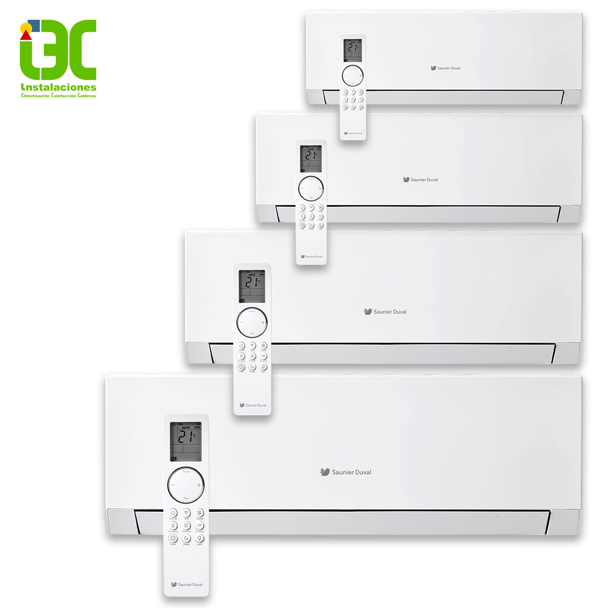 Aire Acondicionado 4×1 Saunier Duval SDH1-080MNA4O (U.Ext.) + VivAir Max  SDHP1-025NW (U.Int.) (x3) + VivAir Max  SDHP1-035NW (U.Int.) (U.Int.) (WiFI inc)